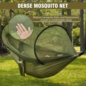 2-In-1 Camping Hammock With Mosquito Net 1.6lbs Ultralight Parachute Nylon Hangi