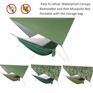 Camping Hammock Set Parachute With Mosquito Ultralight Portable Nylon Hammock