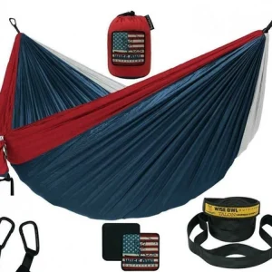 Wise Owl Outfitters Camping Portable Hammock Tree Straps Liberty USA Double Plus